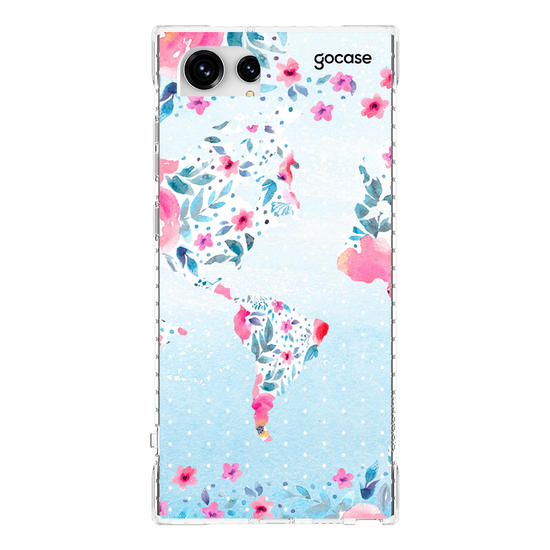 Capinha para celular Mapa Mundi Floral