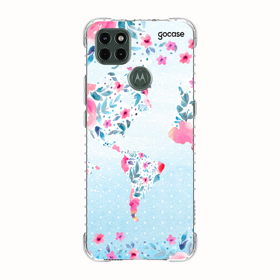 Capinha para celular Mapa Mundi Floral