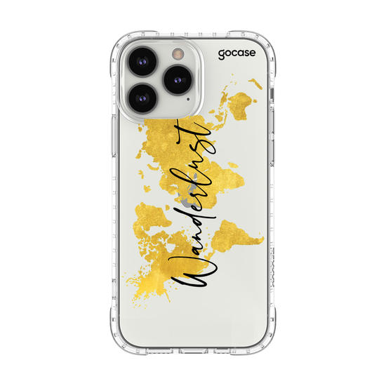 Capinha para celular Mapa Mundi Gold Clean Wanderlust