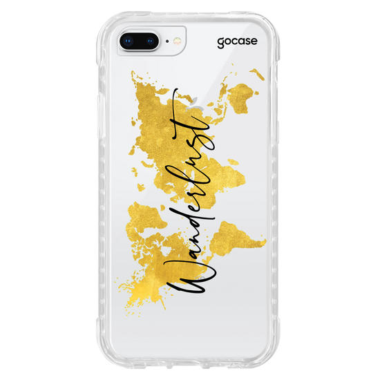 Capinha para celular Mapa Mundi Gold Clean Wanderlust