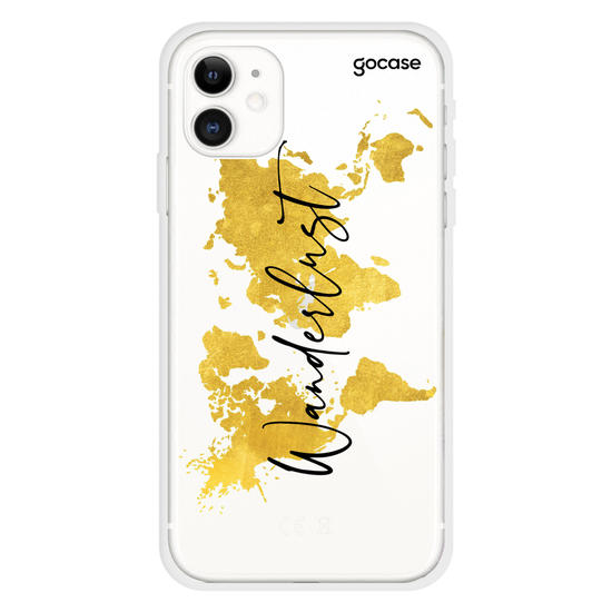 Gold Clean Wanderlust Mundi Map Phone Case