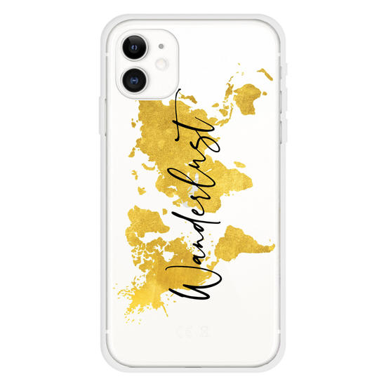 Gold Clean Wanderlust Mundi Map Phone Case