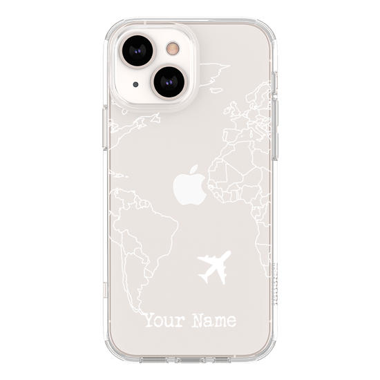 World Map Lines Customizable Phone Case