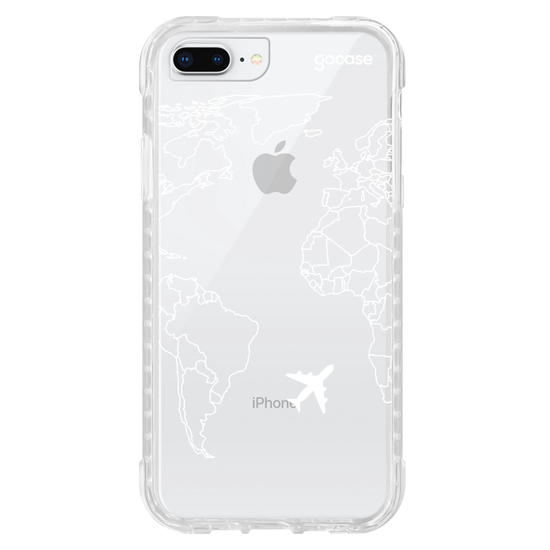 Capinha para celular Mapa Mundi Lines Customizável