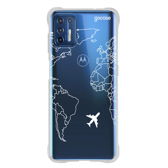 Capinha para celular Mapa Mundi Lines Customizável