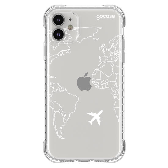 Capinha para celular Mapa Mundi Lines Customizável