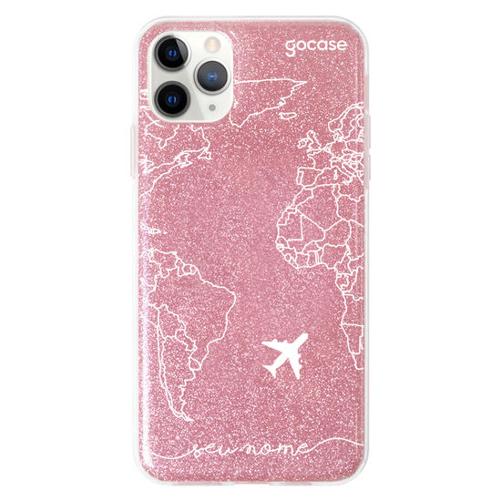 Capinha para celular Mapa Mundi Lines Manuscrita (White)