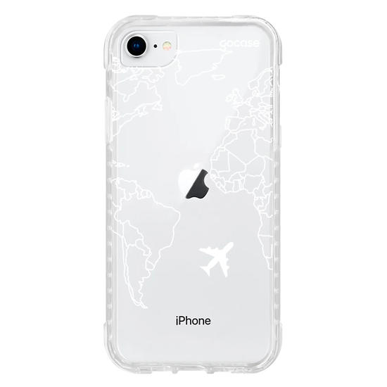 Capinha para celular Mapa Mundi Lines Manuscrita (White)