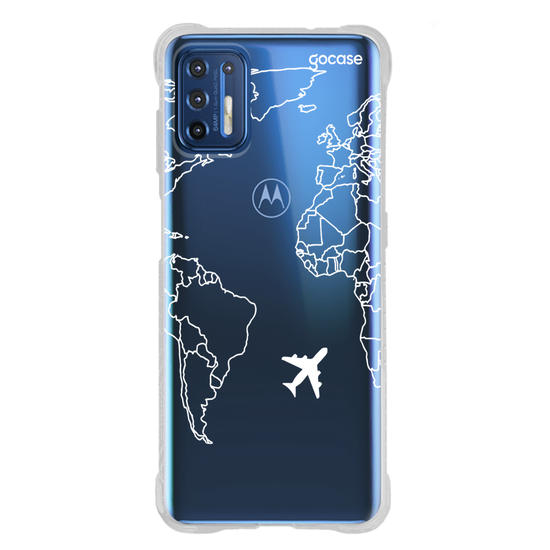 Capinha para celular Mapa Mundi Lines Manuscrita (White)