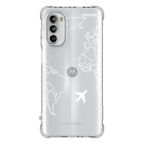 Capinha para celular Mapa Mundi Lines Manuscrita (White)