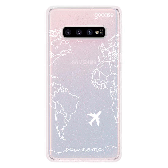 Capinha para celular Mapa Mundi Lines Manuscrita (White)