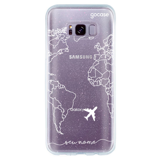 Capinha para celular Mapa Mundi Lines Manuscrita (White)