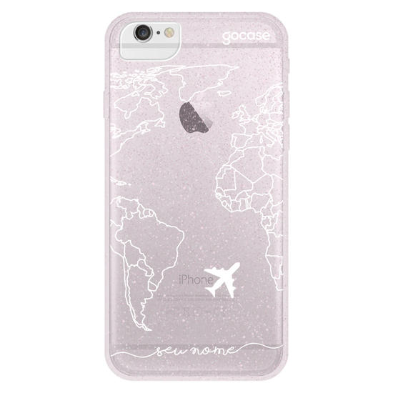 Capinha para celular Mapa Mundi Lines Manuscrita (White)