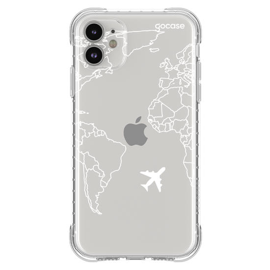 Capinha para celular Mapa Mundi Lines Manuscrita (White)