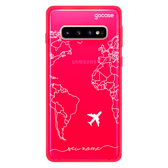 Capinha para celular Mapa Mundi Lines Manuscrita (White)