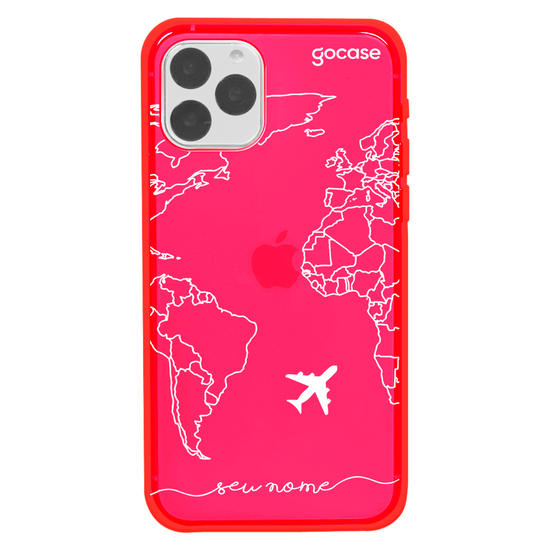 Capinha para celular Mapa Mundi Lines Manuscrita (White)
