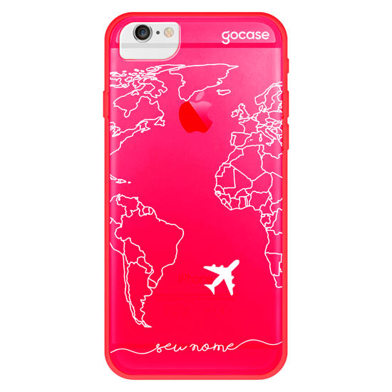 Capinha para celular Mapa Mundi Lines Manuscrita (White)