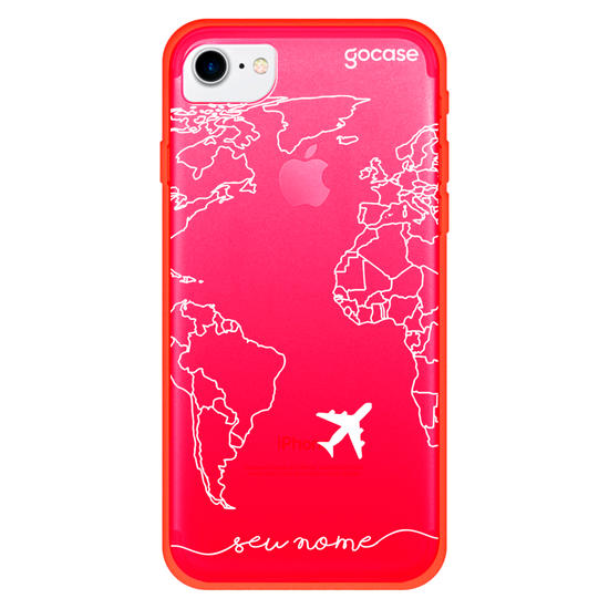 Capinha para celular Mapa Mundi Lines Manuscrita (White)