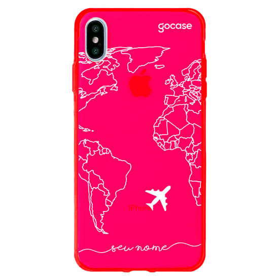 Capinha para celular Mapa Mundi Lines Manuscrita (White)