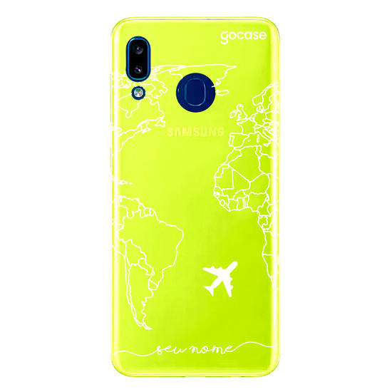 Capinha para celular Mapa Mundi Lines Manuscrita (White)