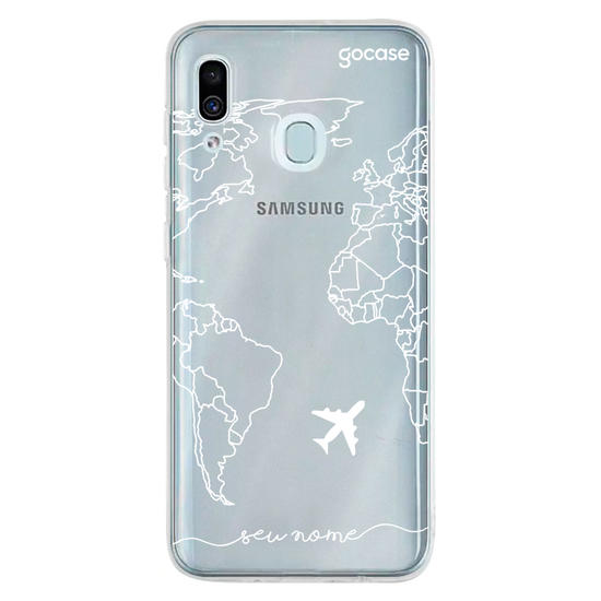 Capinha para celular Mapa Mundi Lines Manuscrita (White)