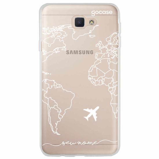 Capinha para celular Mapa Mundi Lines Manuscrita (White)