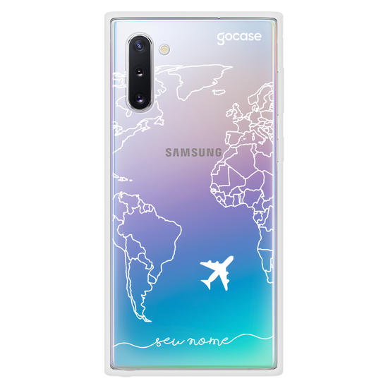 Capinha para celular Mapa Mundi Lines Manuscrita (White)