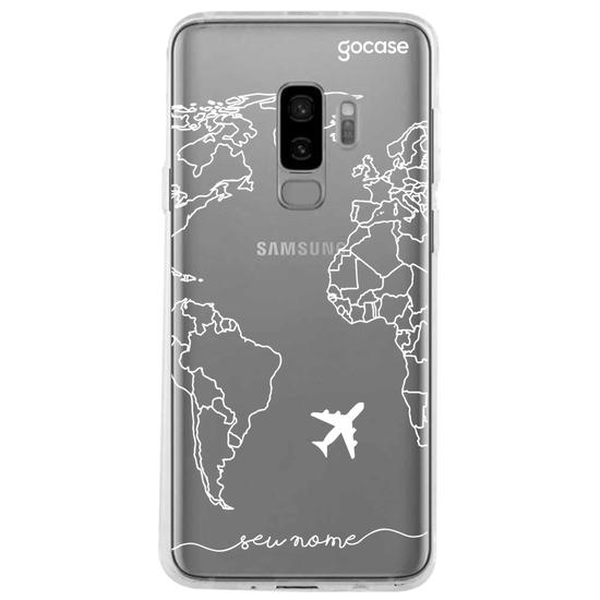Capinha para celular Mapa Mundi Lines Manuscrita (White)