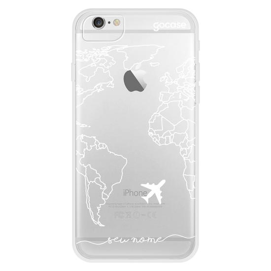 Capinha para celular Mapa Mundi Lines Manuscrita (White)