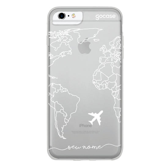 Capinha para celular Mapa Mundi Lines Manuscrita (White)