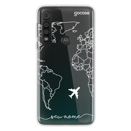 Capinha para celular Mapa Mundi Lines Manuscrita (White)