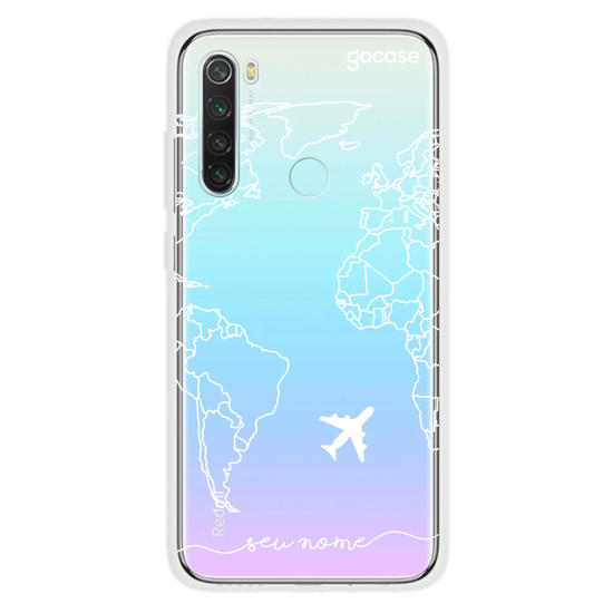 Capinha para celular Mapa Mundi Lines Manuscrita (White)
