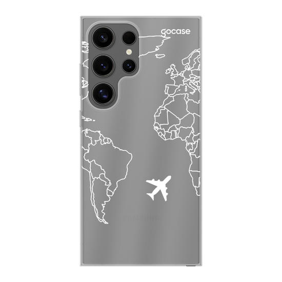 World Map Lines Handwritten (White) Phone Case