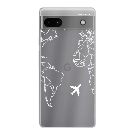 World Map Lines Handwritten (White) Phone Case
