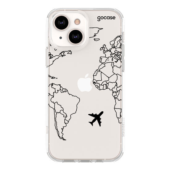 World Map Lines Handwritten Phone Case