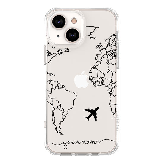 World Map Lines Handwritten Phone Case