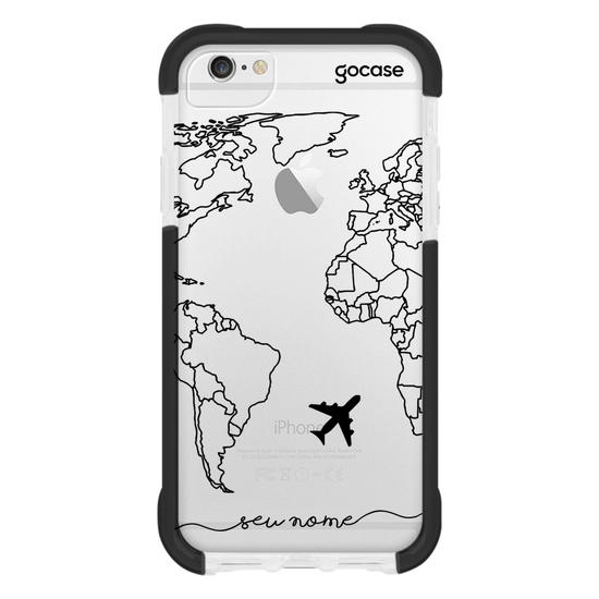Capinha para celular Mapa Mundi Lines Manuscrita