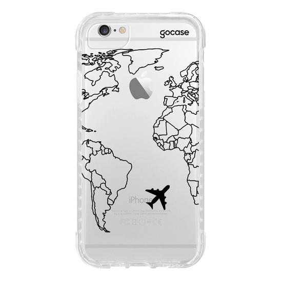 Capinha para celular Mapa Mundi Lines Manuscrita