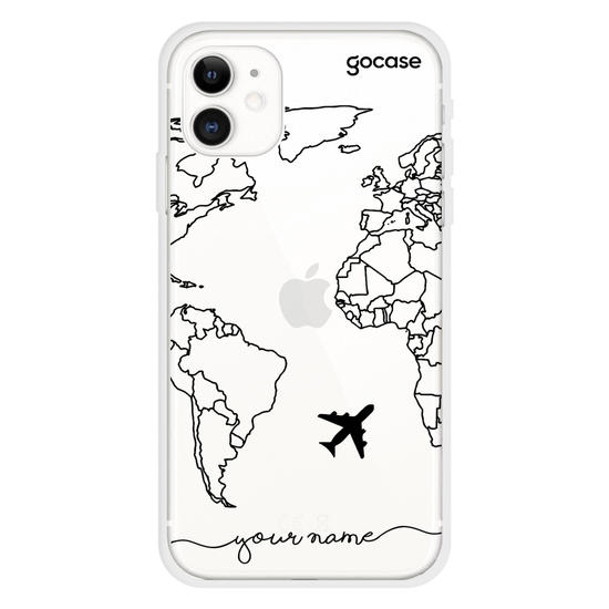 World Map Lines Handwritten Phone Case