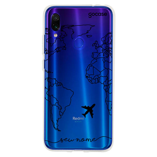 Capinha para celular Mapa Mundi Lines Manuscrita