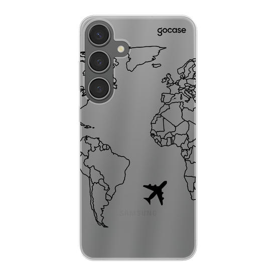 World Map Lines Handwritten Phone Case