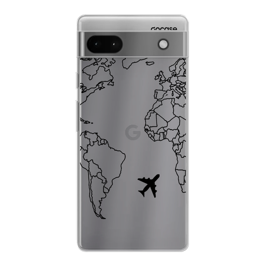 World Map Lines Handwritten Phone Case