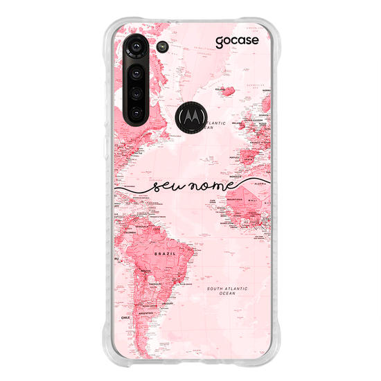 Capinha para celular Mapa Mundi Rosa Manuscrita Capinha para celular Mapa Mundi Rosa Manuscrita