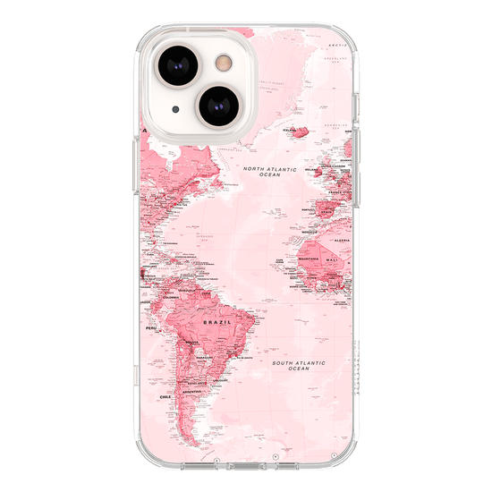World Map Pink Phone Case