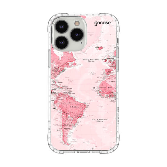 Capinha para celular Mapa Mundi Rosa