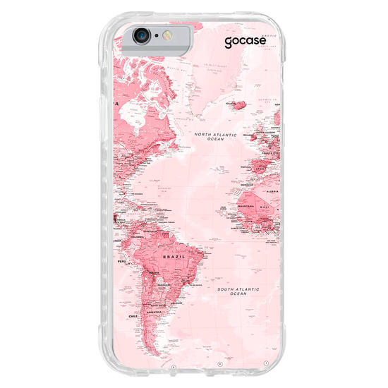 Capinha para celular Mapa Mundi Rosa