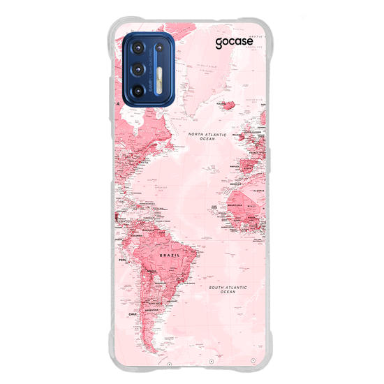Capinha para celular Mapa Mundi Rosa
