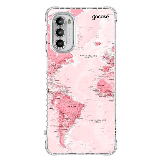 Capinha para celular Mapa Mundi Rosa