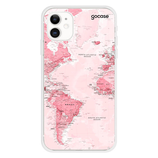World Map Pink Phone Case