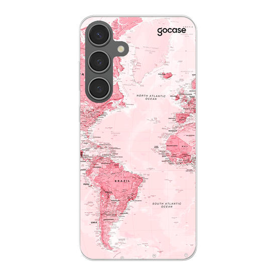 World Map Pink Phone Case
